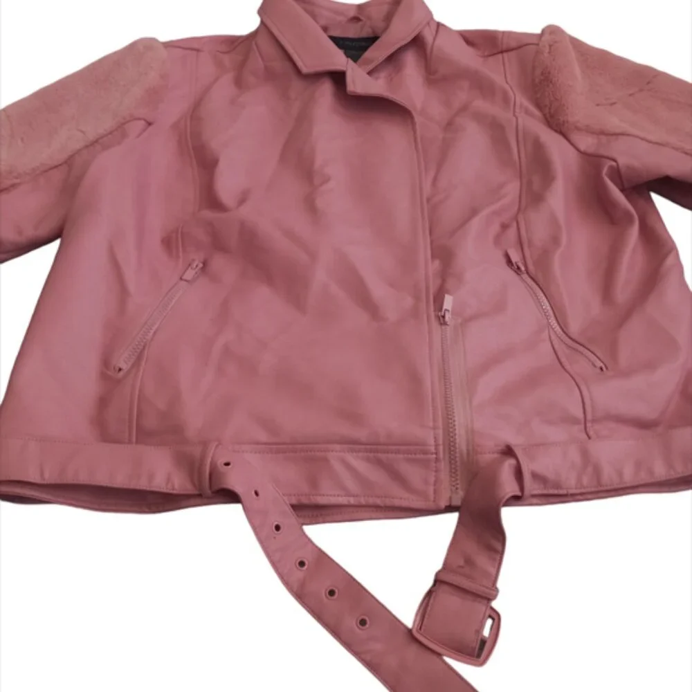 Ashley Stewart Women's Faux Fur Pink Jacket Coat Size 18/20 - Picture 12 of 12